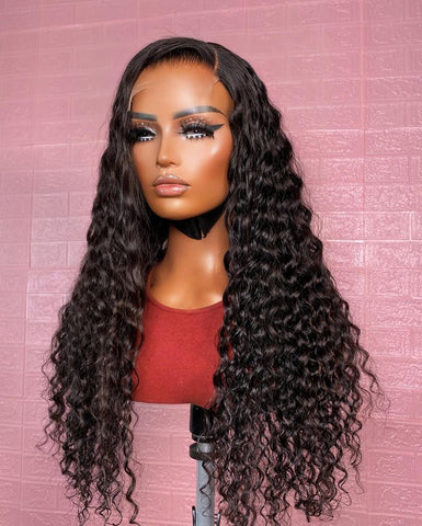5x5 glueless wig 150% density deep curly