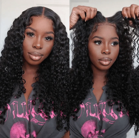 13x4 HD wig 180% density deep curly