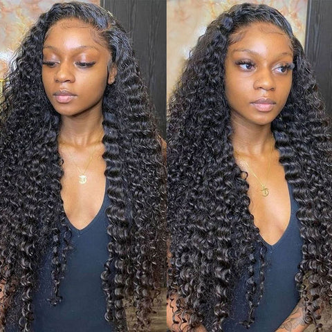 13x4 frontal wig 150% density deep wave