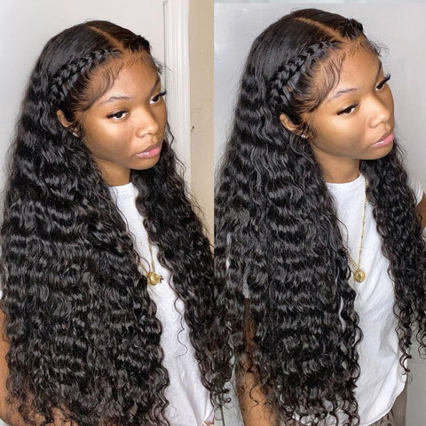 13x4 frontal wig 150% density deep wave