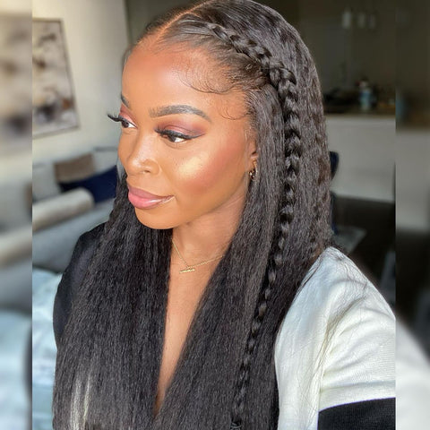 13x4 frontal wig 150% density kinky straight