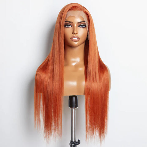 13x4 frontal wig 150% density ginger color