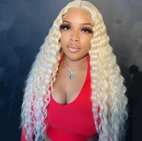 613 13x4 frontal wig 150% density deep wave