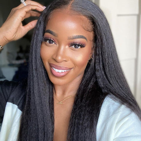 13x4 frontal wig 150% density kinky straight