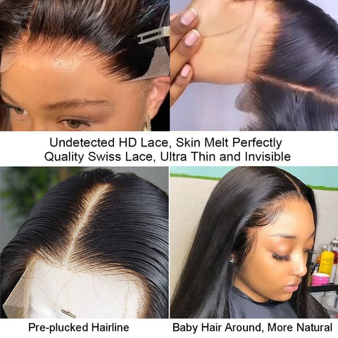 5x5 HD wig 180% density straight